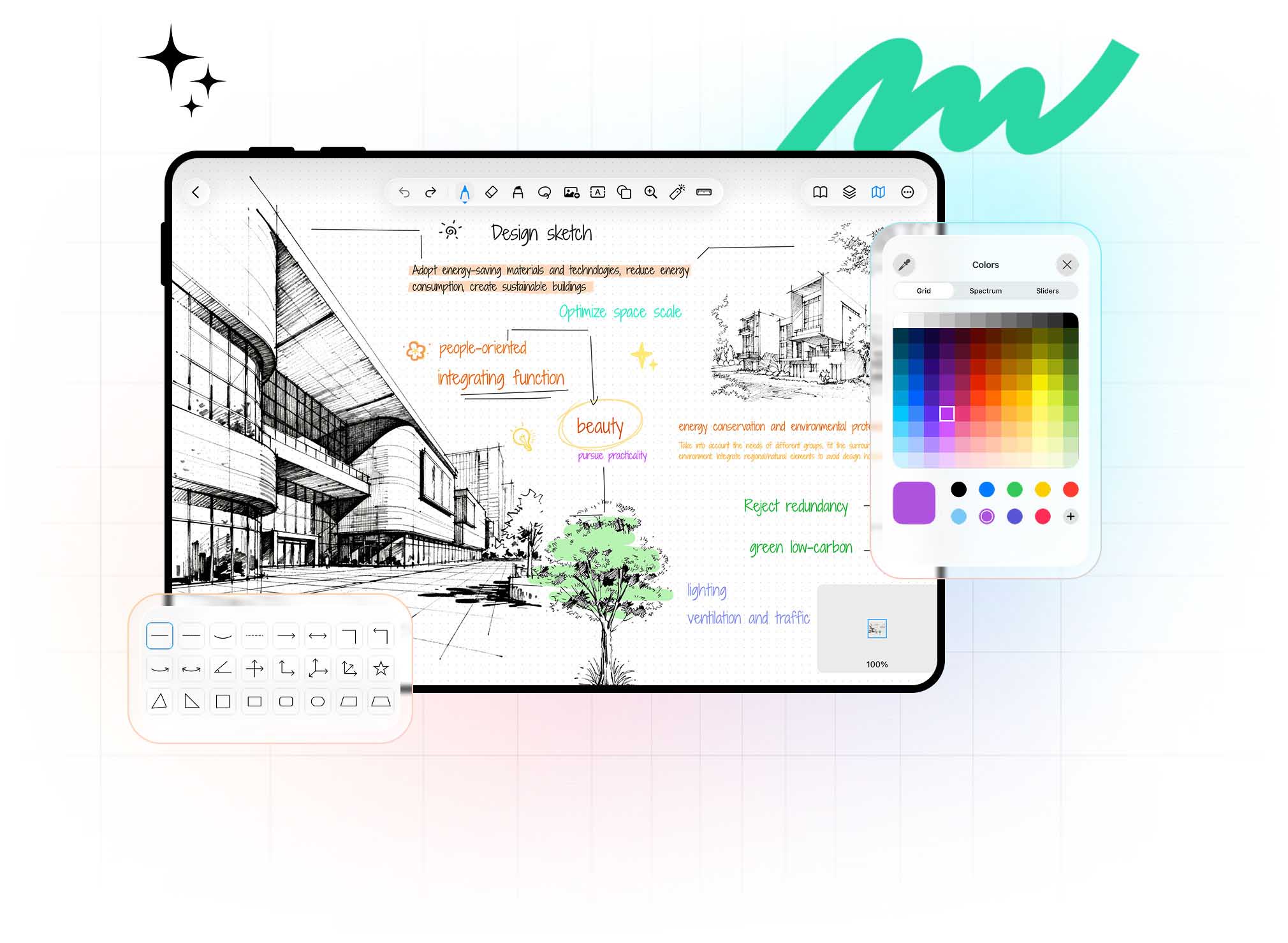 Infinite note: canvas and navigation