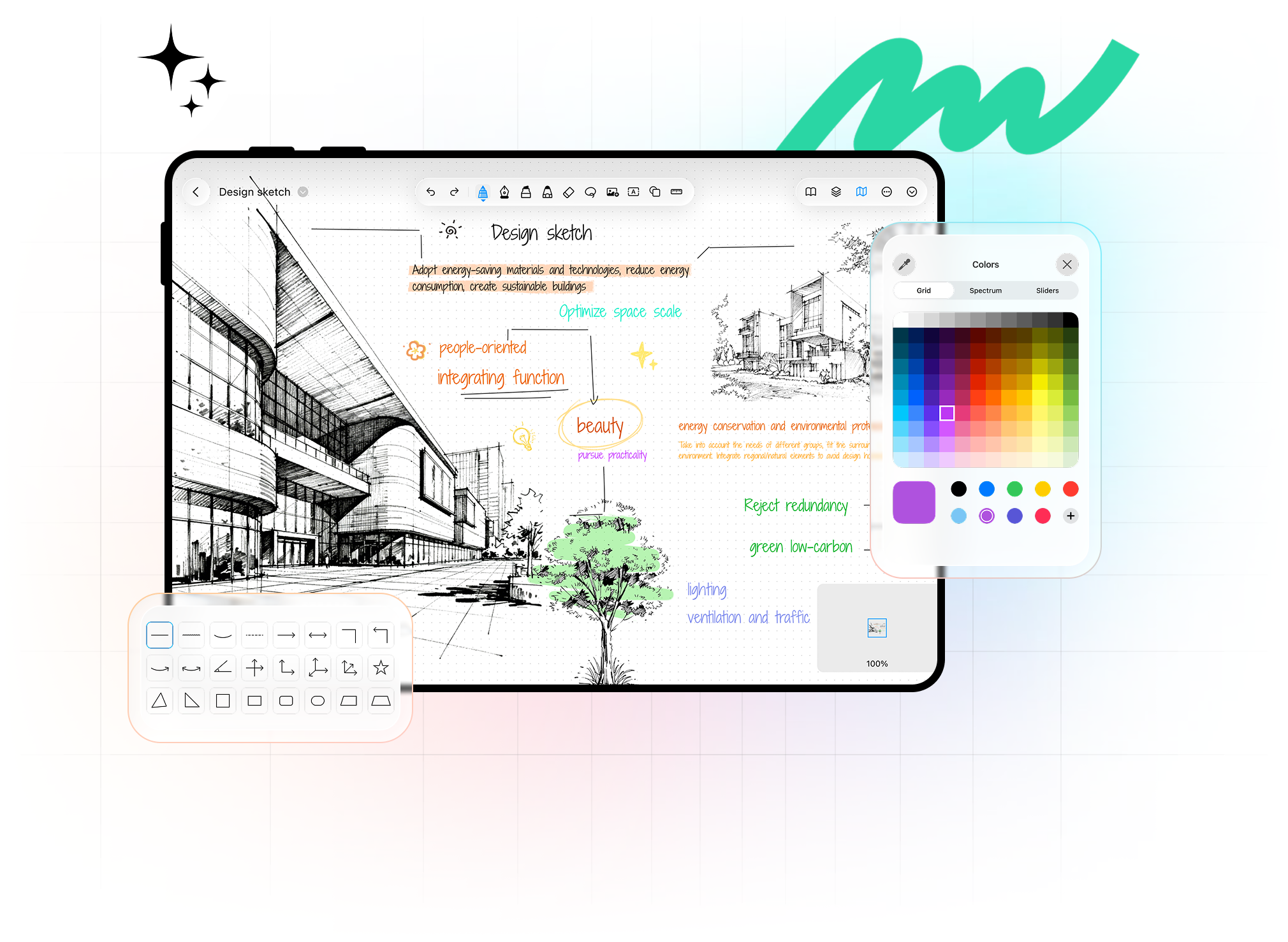Infinite note: canvas and navigation